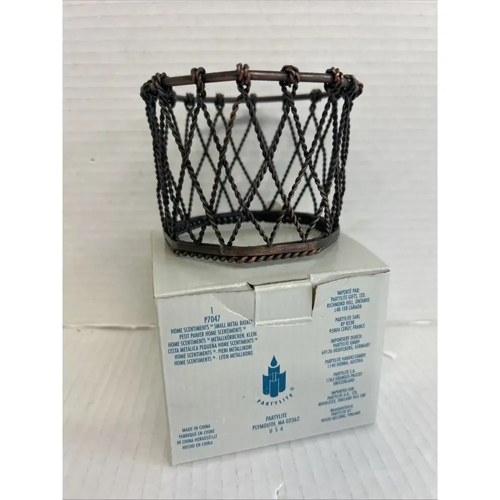 Partylite Home Scentiments "Small Metal Basket" Candle Holder - P7047 - Picture 1 of 3